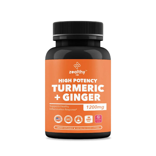 High Potency Turmeric and Ginger Supplement Antioxidant 180 Capsules